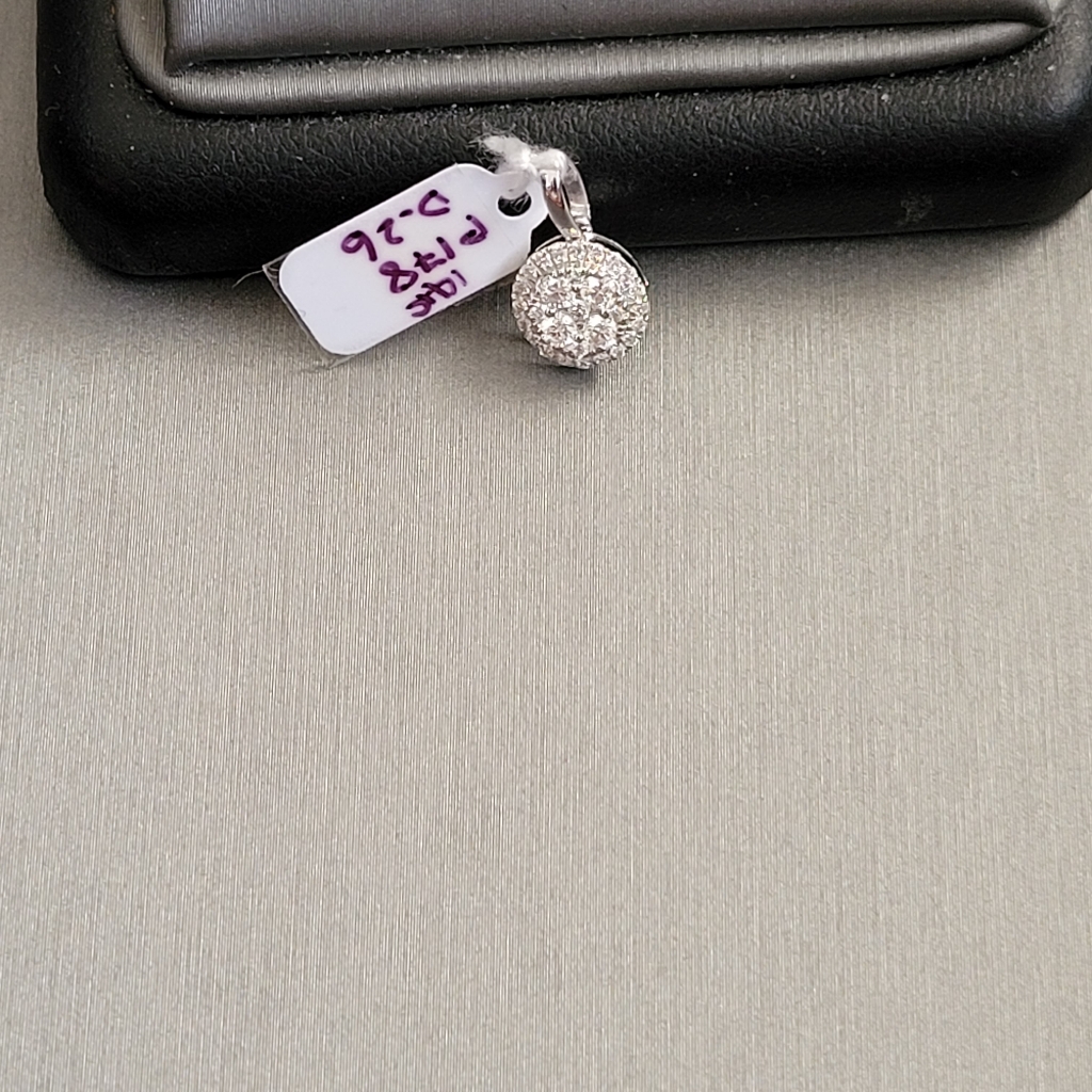 14k White Gold Diamonds Pendant